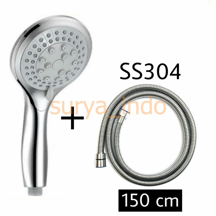 SHOWER MANDI SET KEPALA SHOWER + SELANG SHOWER 150 CM STAINLESS SUS304