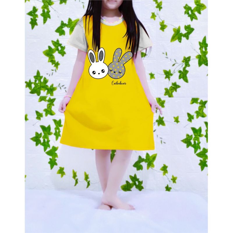 DRESS ANAK PEREMPUAN BUNNY/DASTER ANAK PEREMPUAN/BAJU ANAK PEREMPUAN