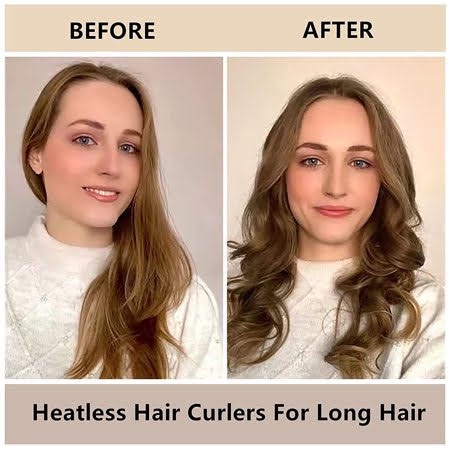 Alat Pengeriting Rambut Manual Tanpa Catokan Panas Peralatan Styling Rambut Gelombang Wavy Keriting Model Tongkat Lentur Hairbands Silk Lazy / Heatless Hair Roller Curler Rod