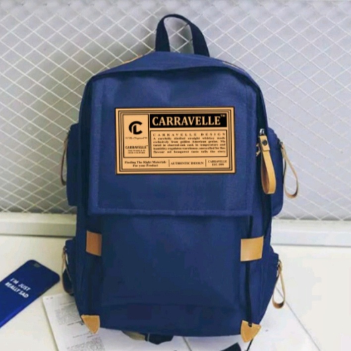 RANSEL SEKOLAH WANITA Backpack Pria BAHAN CORDURA IMPORT CARRAVELLE CRV 014