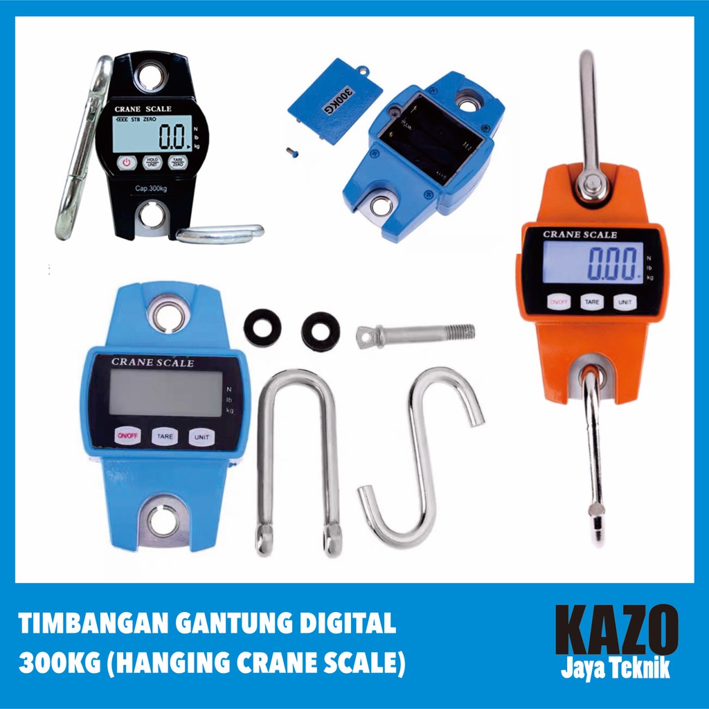 Timbangan Gantung Digital 300kg Layar LCD / Timbangan Gantung Digital 2 Display 300kg