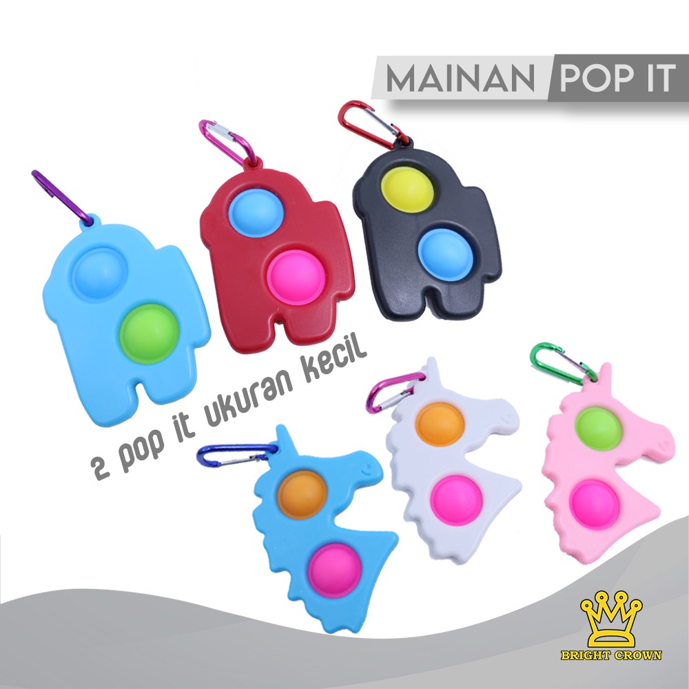 Bright Crown Mainan Fidget Push Pop It Bubble Stress Relief Kids Pop It Mainan Kekinian-4