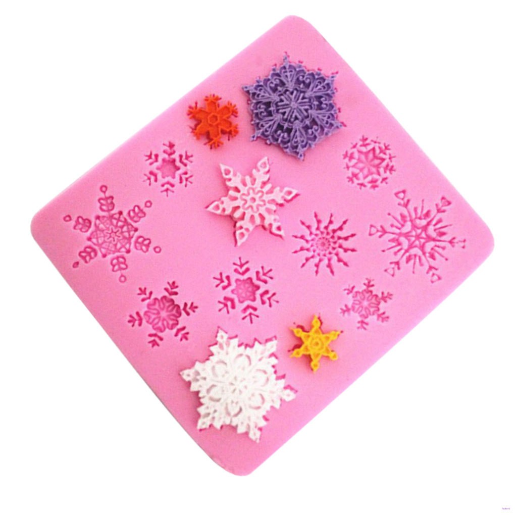 Cetakan Bahan Silikon Bentuk Snowflake 3d Untuk Kue/Cokelat/Fondant