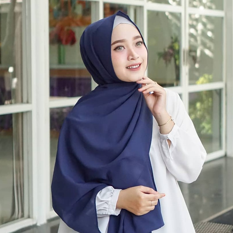 Pashmina Diamond 150x75 II Pasmina Diamond II Pashmina sabyan II Hijab Pashmina-NAVY