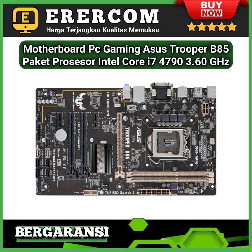 Motherboard Mobo Mainboard Pc Gaming ASUS TUF TROPER B85 Paket Prosesor Intel Core i7 4790 3.60 GHz 