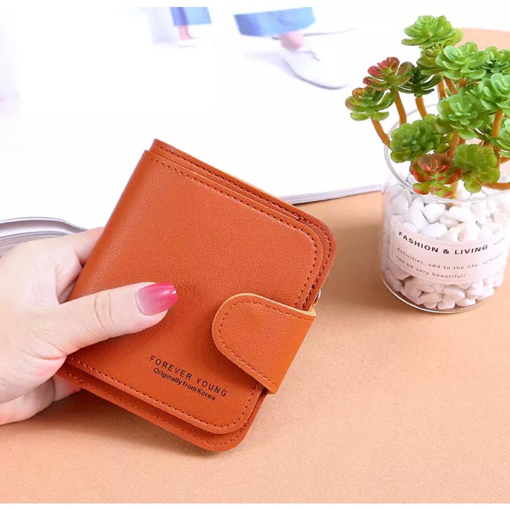 (COD) Women's Wallet Import Dompet Lipat Wanita MALL SHOPPING-#6 COKLAT MUDA