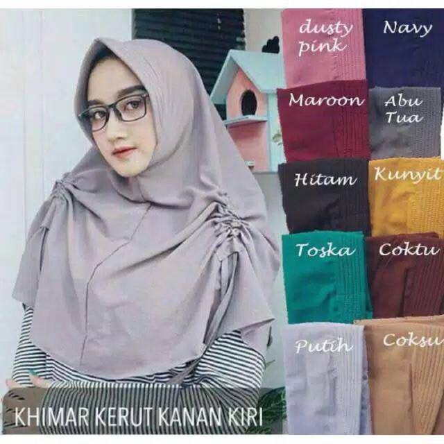 Hijab khimar serut kanan kiri atau serut samping