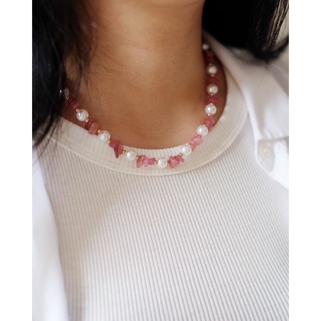 Mirage rose quartz  (necklace &amp; bracelet)