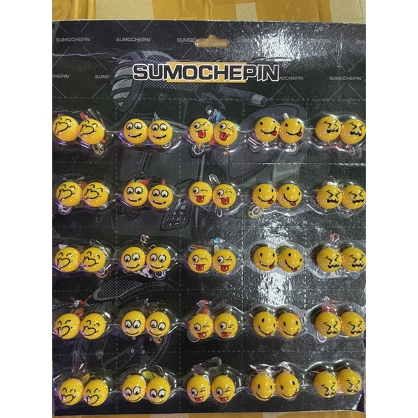 2pcs Tutup Pentil Ban Bentuk Emoticon Smile Bola Sepeda Motor Mobil Universal