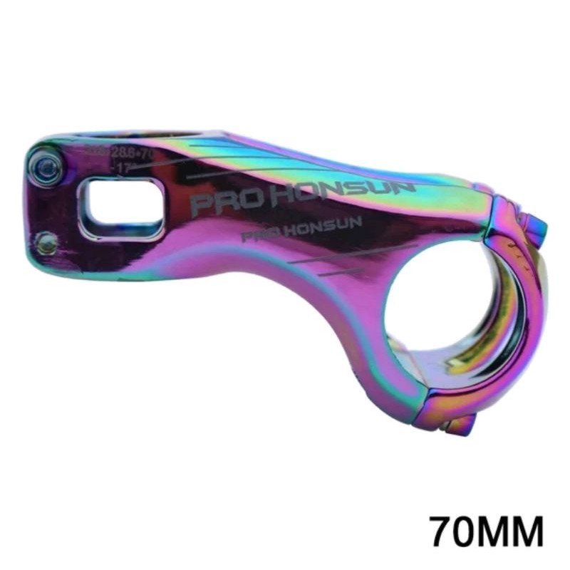 Stem Pro Honsun Rainbow Pelangi 70mm Full Color . MTB XC 7cm 70 mm Angle 17 Derajat Alloy Alumunium stem sepeda