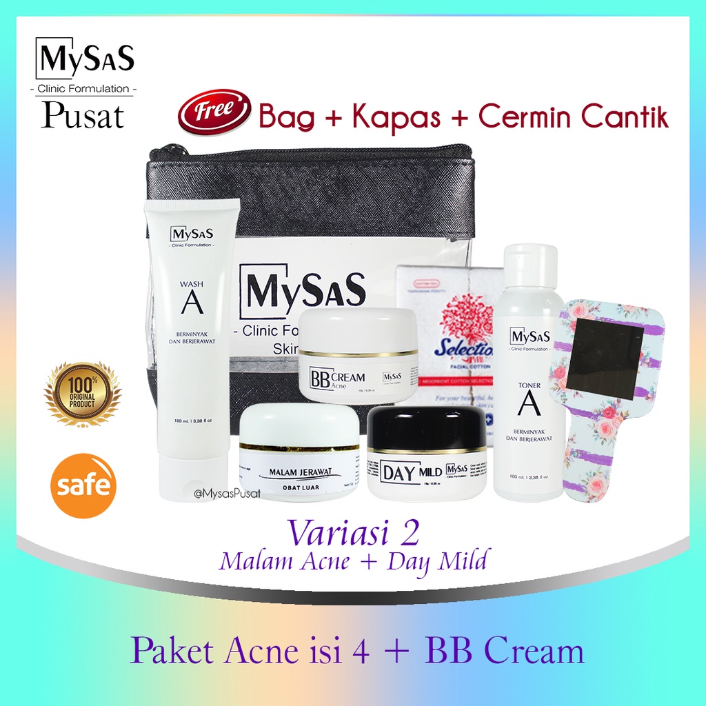 Mysas Paket Acne Series isi 4 + BB Cream acne-1