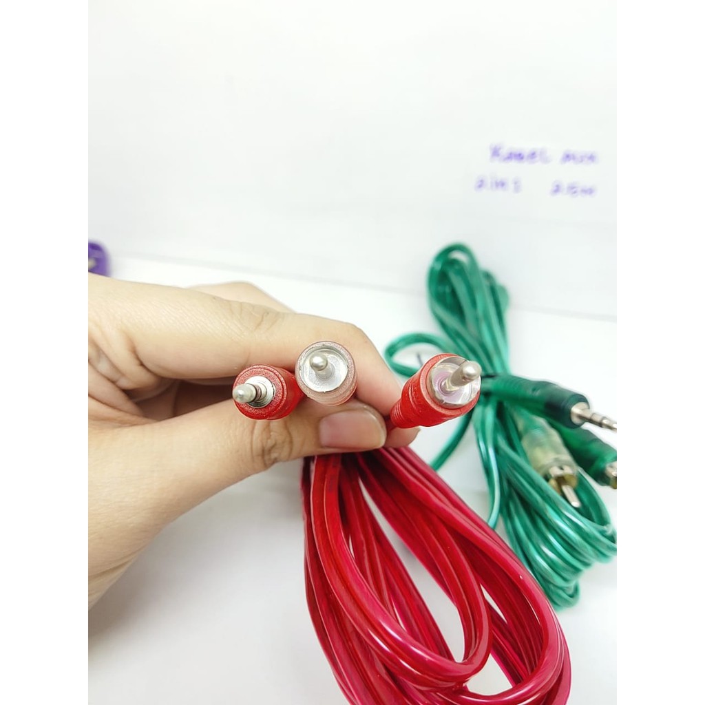 Kabel AUX 2 Line 2.5m Stereo Audio Auxiliary Cable 2 in 1 Male to Male Jack3.5mm