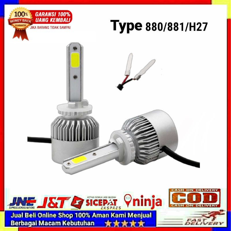 Harga PROMO Lampu Mobil LED COB Type 880 881 H27 2pcs