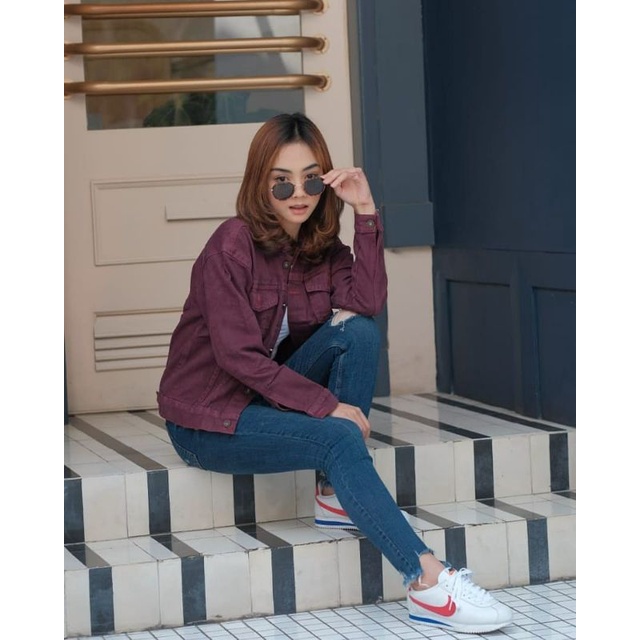 Basic Jaket Wanita Jeans Viral / Racun Shopee