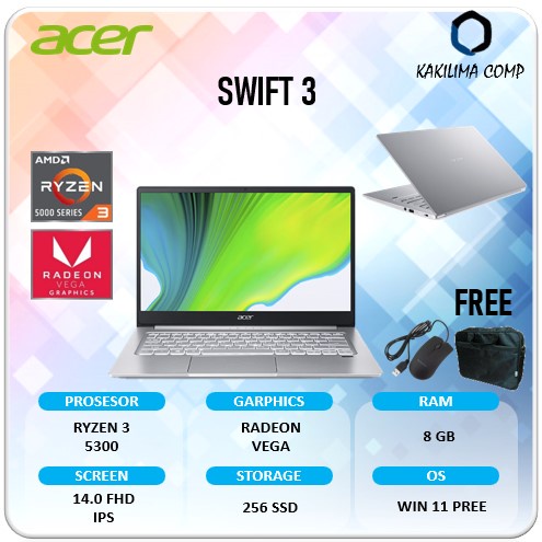 Laptop Sekolah ACER Swift 3 Ryzen 3 Ram 8GB Slim Design