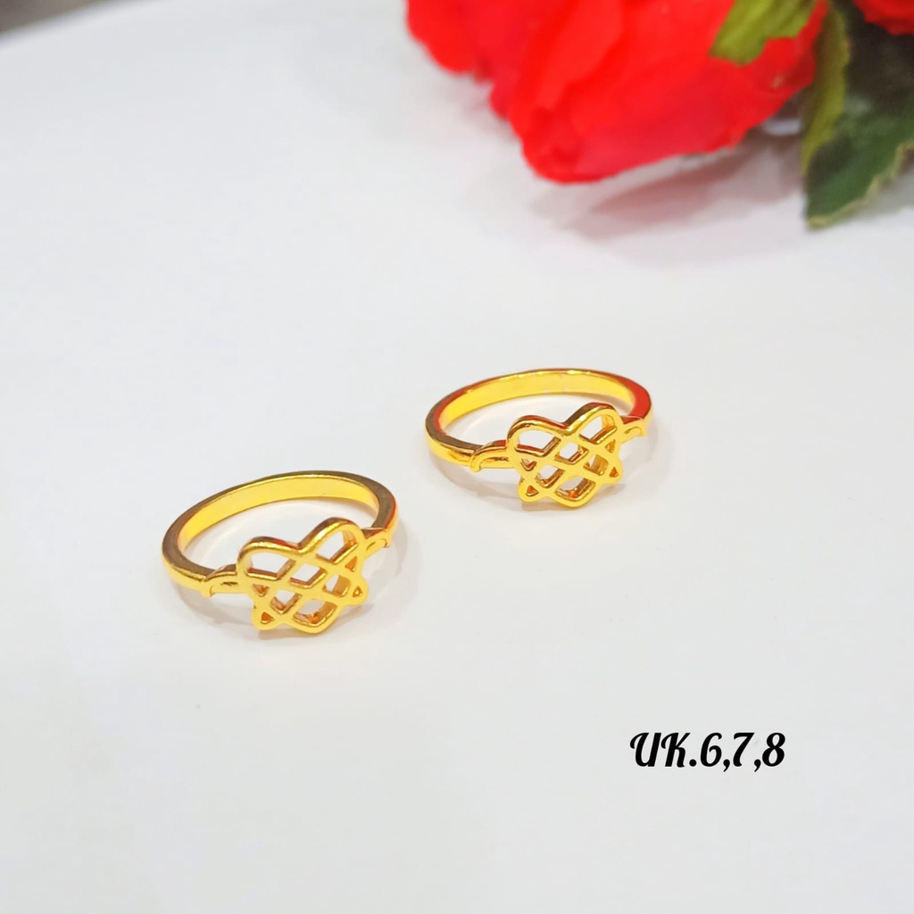 Cincin IKATAN CINTA ANDIN Perhiasan Anti karat Elok Gold 24k