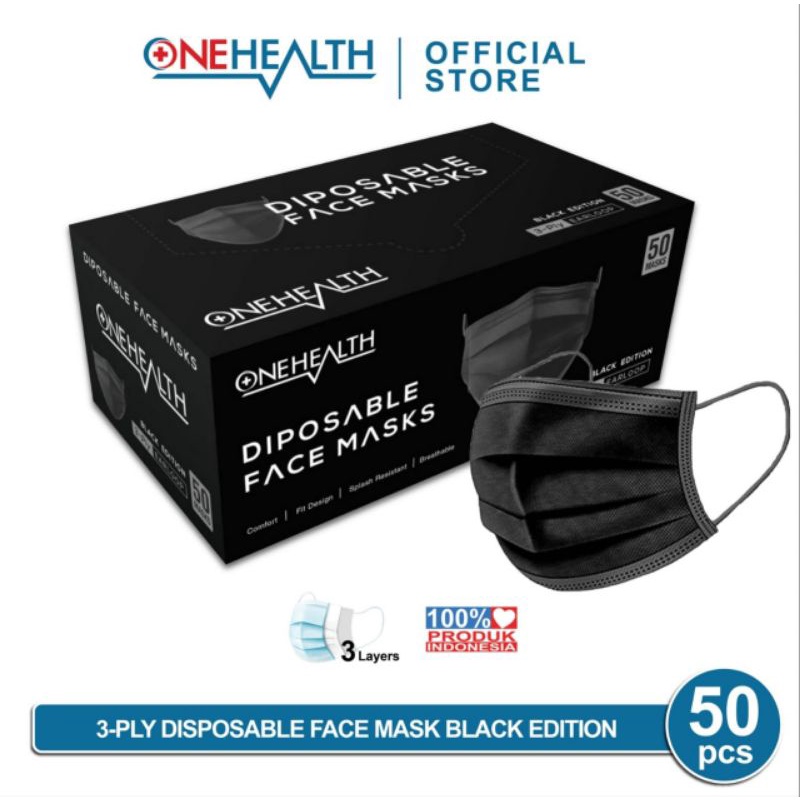 Masker Black Edition 3 Ply Onehealth