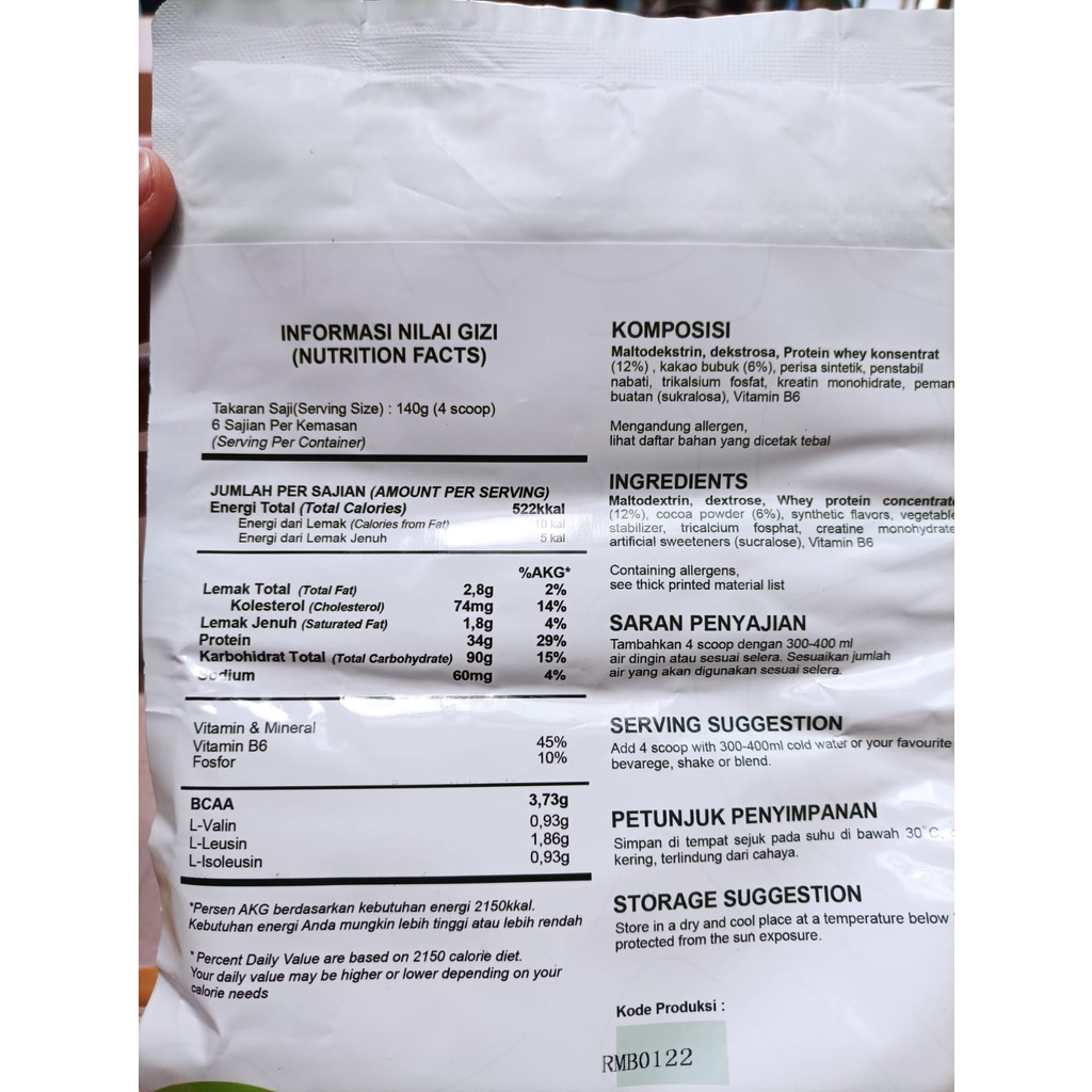 Rimbalife Rimba Mass 2lbs Rimbamass 2lb 900 Gram Gainer Bulking Susu penambah berat badan