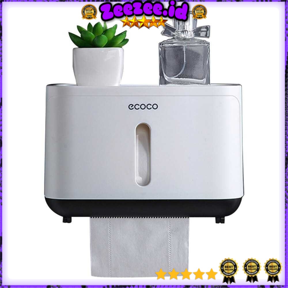 ECOCO Kotak Tisu Tissue Storage Toilet Paper Box Dispenser - E1807 - Hitam