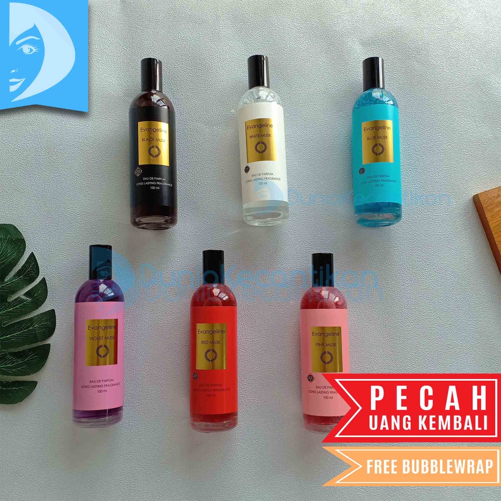 Parfum Evangeline Musk Series 100ml / Evangelin Musk Eau De Parfume Wanita Tahan Lama / Evangeline Musk Black Pink Violet Red Blue White Musk Farfum Cewek