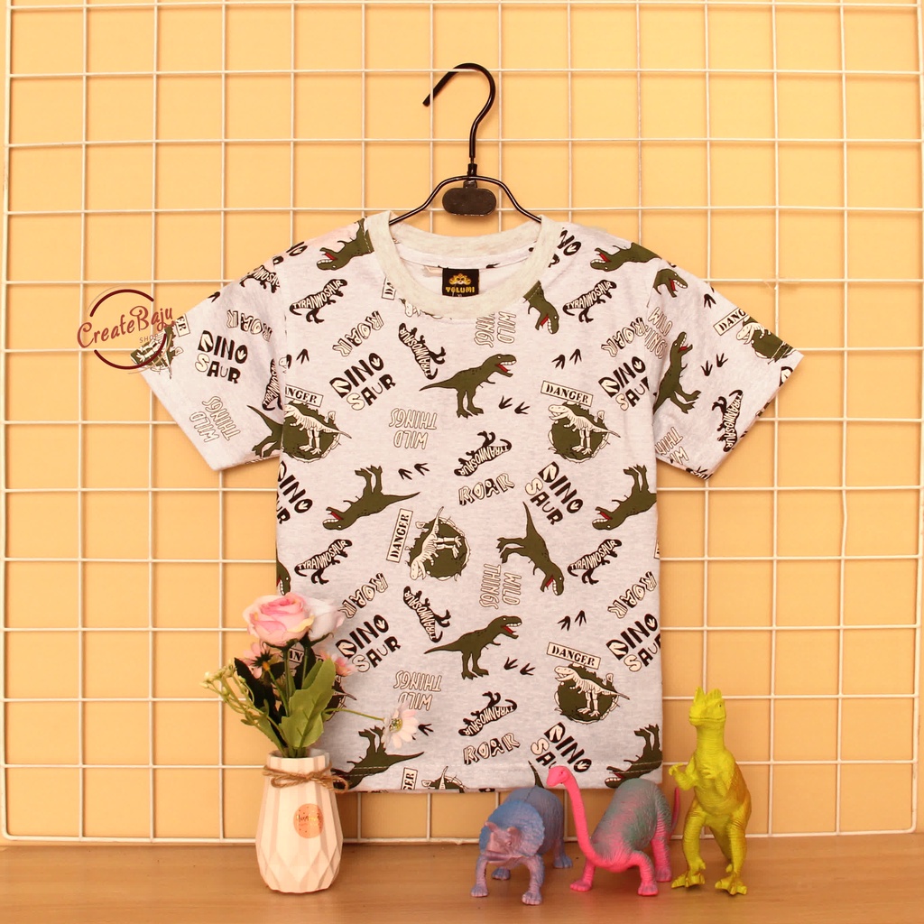 KAOS ANAK LAKI PRINTING TYRANNOSAURUS DANGER 1-7 TAHUN BAJU ATASAN ANAK LAKI FASHION TERMURAH BAHAN KATUN