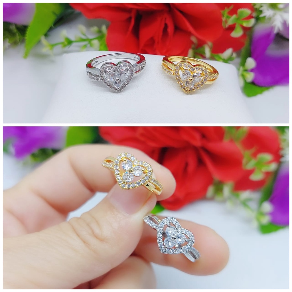 Cincin Xuping mata full lapis emas perhiasan wanita 0114-0118