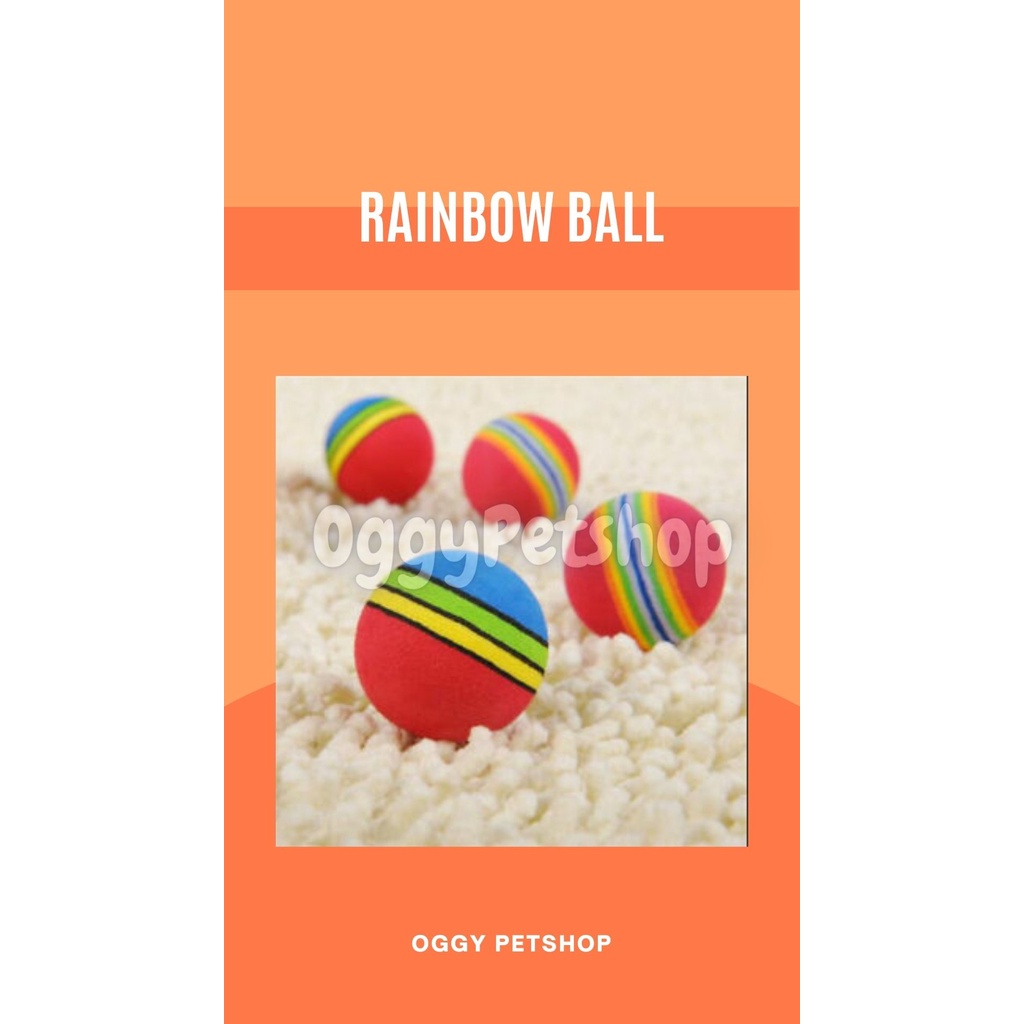 Mainan Rainbow Ball Small Dog Cat Pet EVA