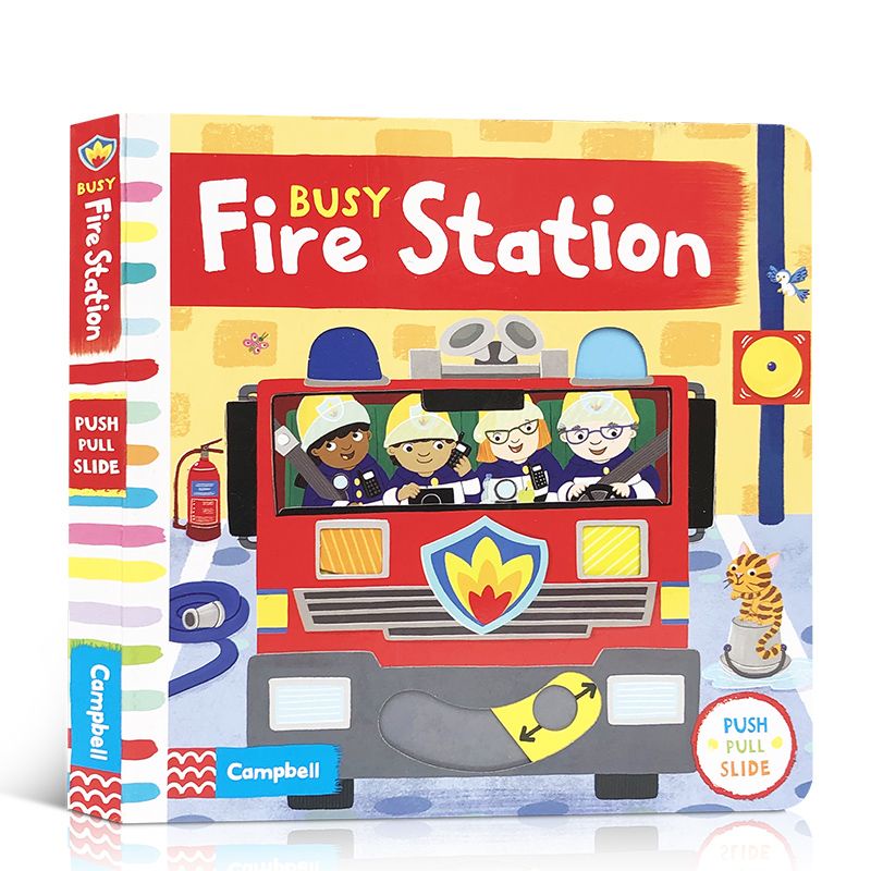 original board buku Fire station busy book buku campbell happychild