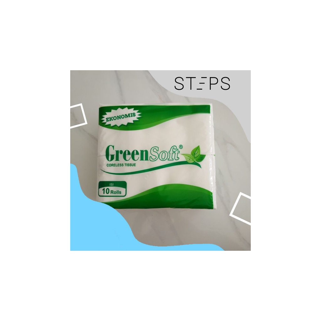 GREEN SOFT CORELESS / TISU GULUNG / TISU CORELESS / TISSUE TANPA TULANG ISI 10 ROLL