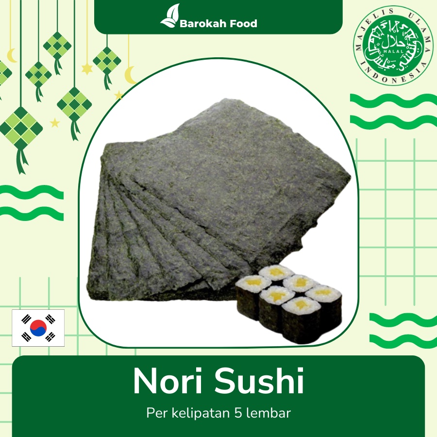 

Sushi Nori Roasted Seaweed Rumput Laut Panggang Gimbab per lembar