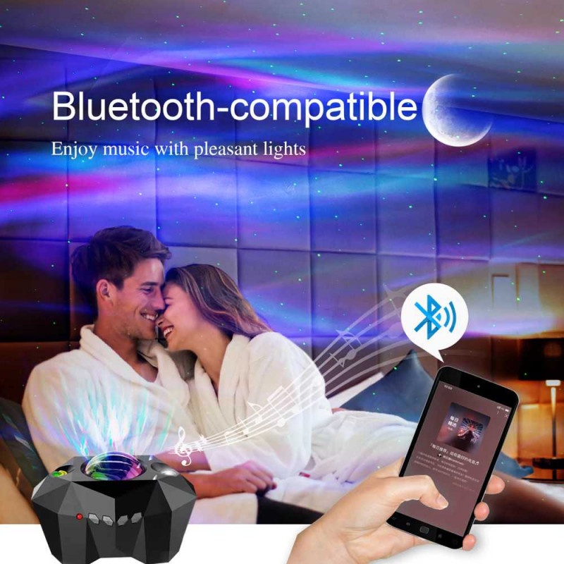 Lampu Proyektor Multifungsi Starry Sky Bluetooth Speaker Remote