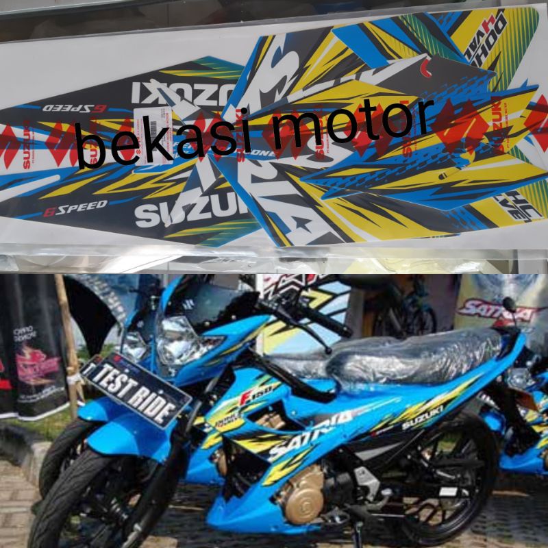 striping sticker suzuki satria fu facelift original biru 2013