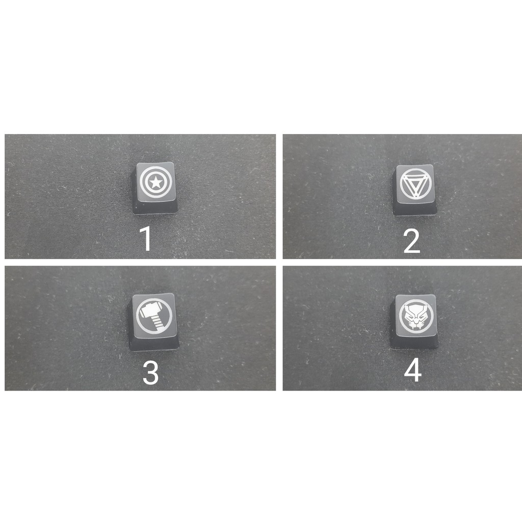 MARVEL HEROES Logo Keycaps Ukuran R4 - Backlit ABS keycap ( tembus LED )