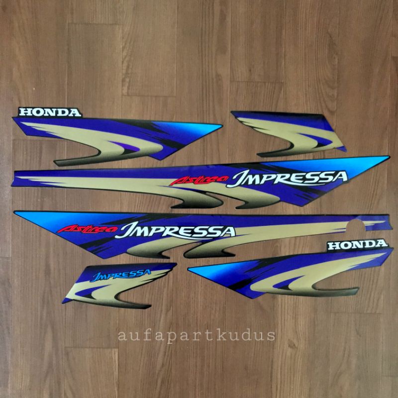 Stripping stiker sticker strip lis Honda Astrea Impressa 1999 2000 striping astrea Impressa biru