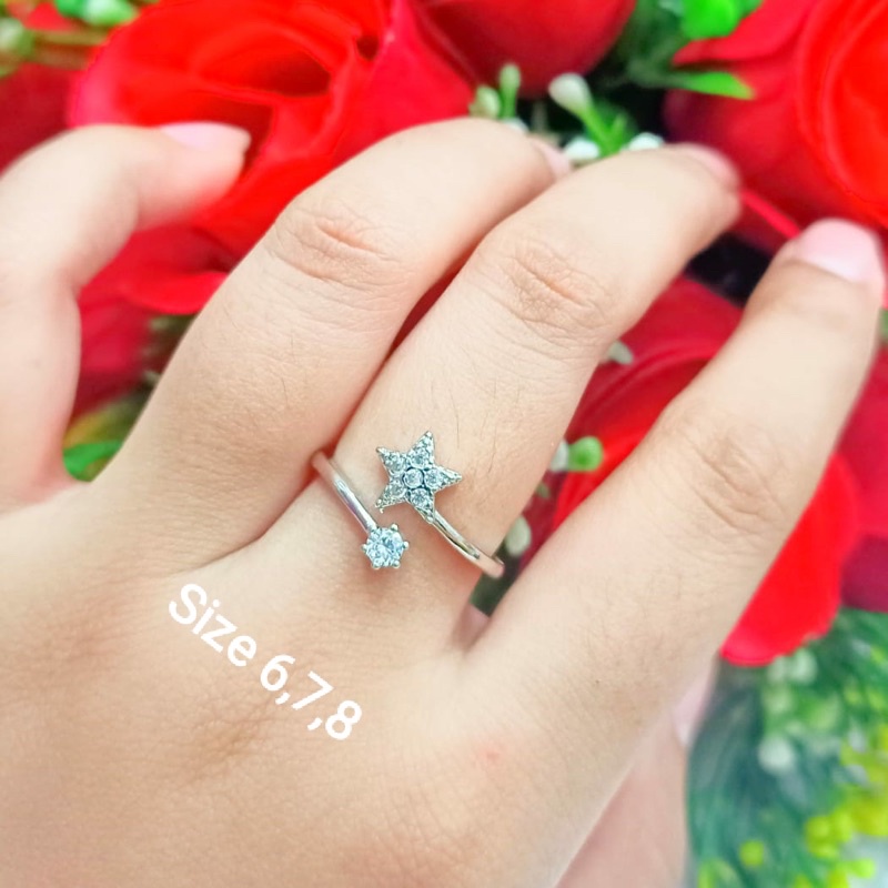 Cincin Dewasa TITANIUM Permata Simpel Perhiasan Wanita Korea (COD)