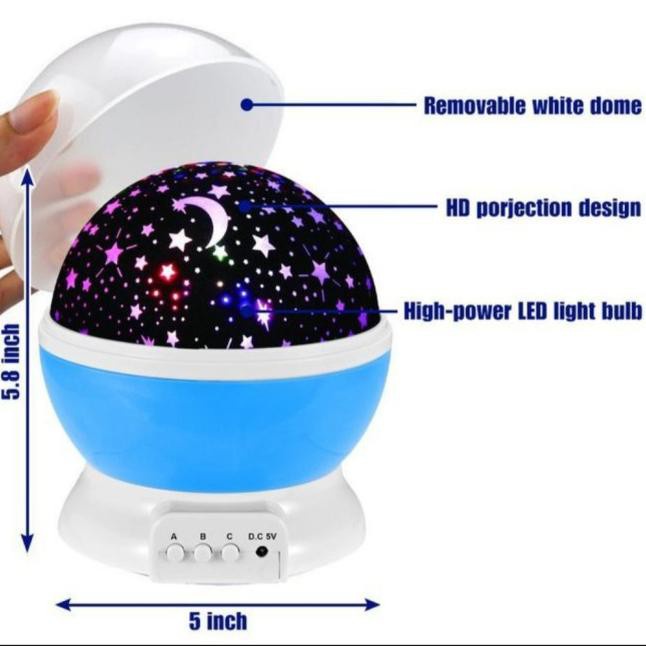 Lampu Tidur Proyektor Bulat Bulan Bintang Bulat Star Moon Projector Putar Nebula Lampu Hias Viral Proyektor Galaxy Projector Light Ocean Waving Starry