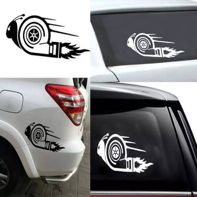 Stiker kaca mobil body siput turbo