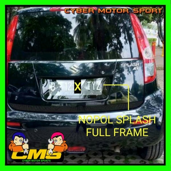 Custom Plat nomor nyala angka Suzuki Splash full frame depan dan