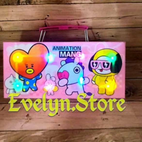 

Special KOTAK PENSIL KODE 3D BT 21 B T S LAMPU LED Disco 3 Susun