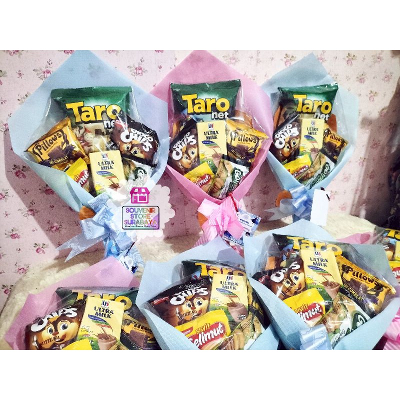 Bouquet Snack Mini • Bucket snack Taro • paket ultah • Bucket ultah anak • snack viral