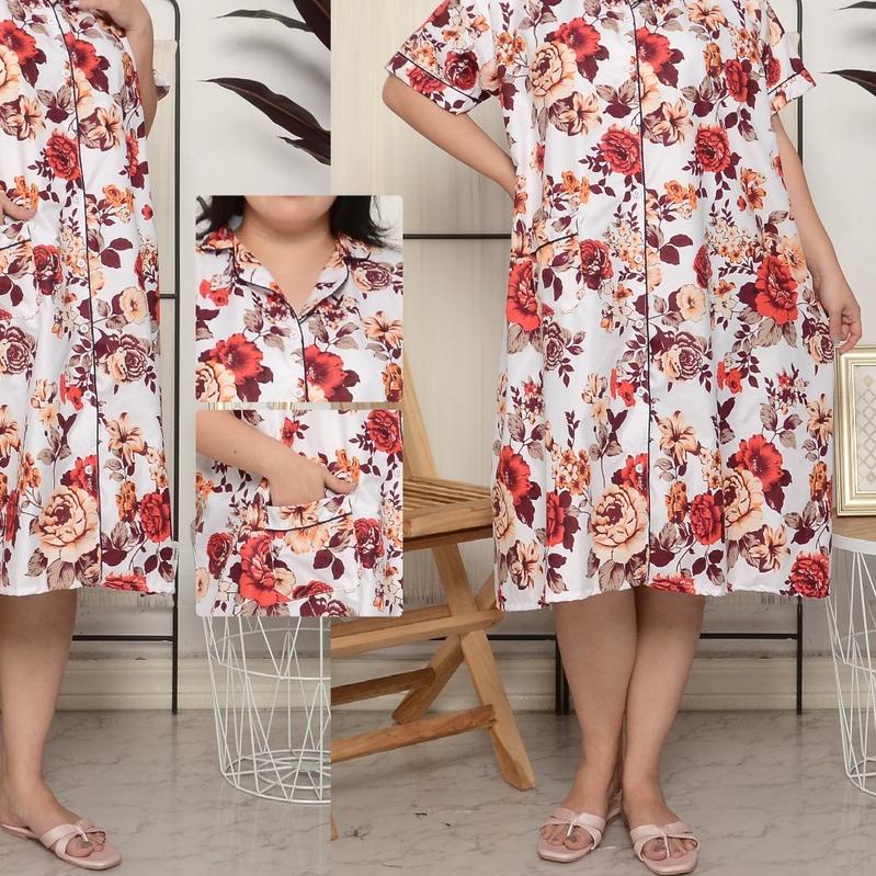 ➹ hokyfashion Piyama/Pajamas Baju Tidur Daster Mawar 5L ☚