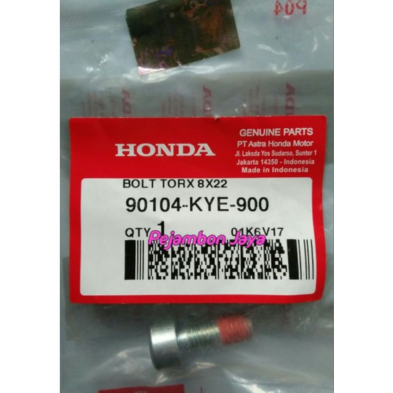 90104KYE900 BOLT TORX 8X22