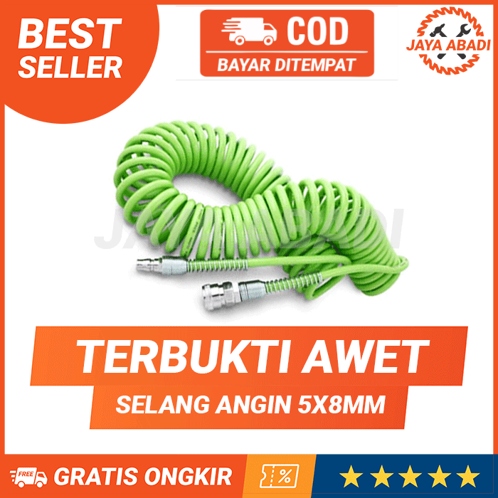 Selang Angin Kompresor Spiral 9 m merek TEKIRO untuk selang Kompresor tambal ban