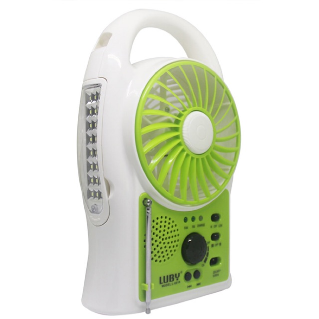 Kipas Angin Lampu Emergency FM Radio 3in1 Mini Fan Luby L 681R