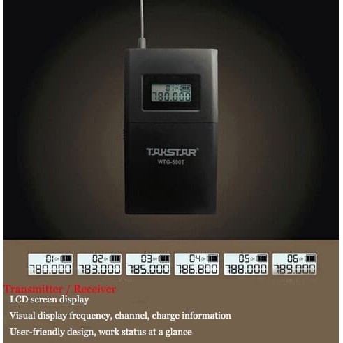 Takstar Headset UHF Wireless Tour Guide 1 Receiver 1 Transmit WTG-500