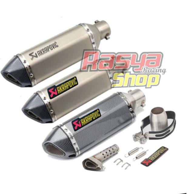 Knalpot Racing Akrapovic Hzt import silincer only Ninja250fi /z400/z250/Honda CBR 250R/R25/mt25/er6