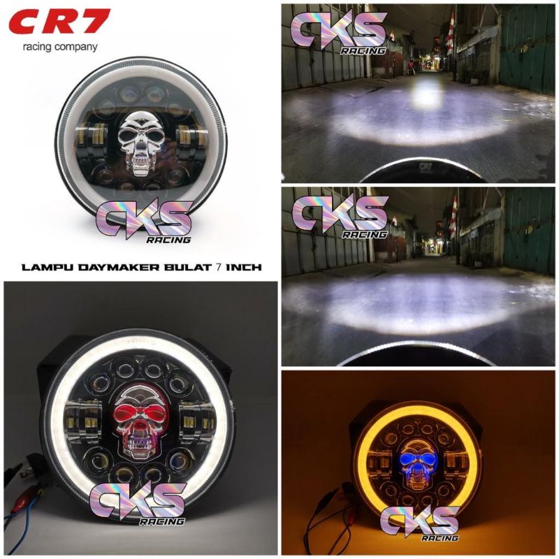 lampu reflektor LED daymeker 7 inch terbaru universal