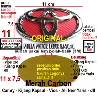 emblem original logo lambang  toyota 11 camry vios kijang 