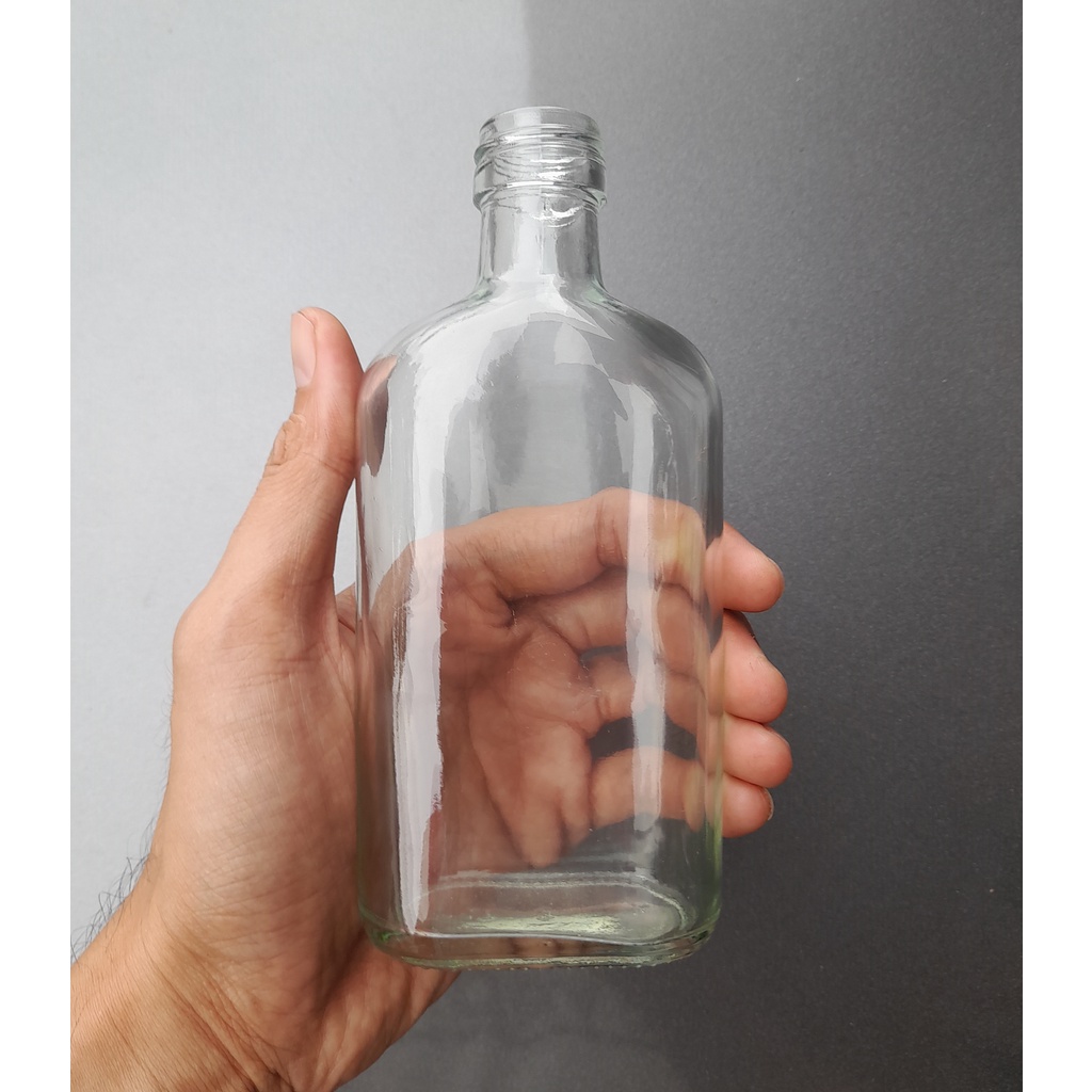 Botol Kaca Gepeng 250ml (BARU) Termasuk Tutup