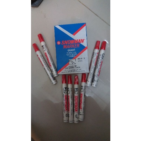 

spidol permanent marker snowman G12 merah(isi 12)